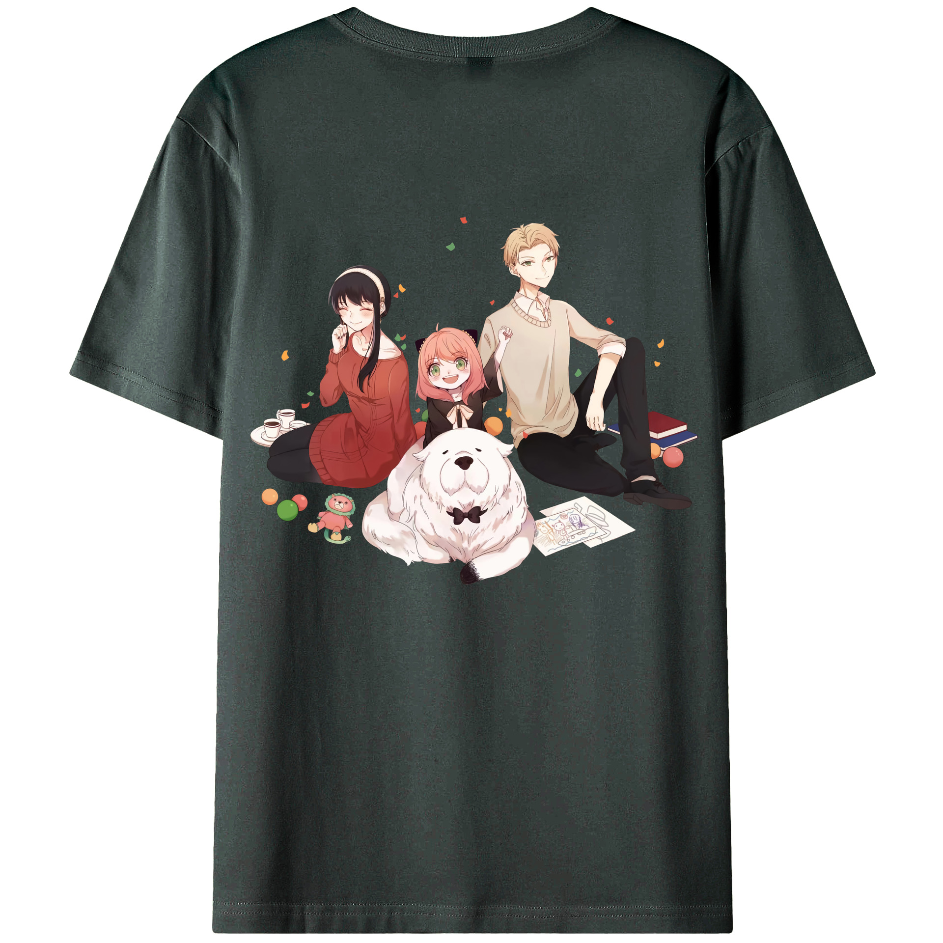 （画像用） SPY×FAMILY间谍家家酒 綿100％ メンズ半袖Tシャツ（バックプリント） 通気性